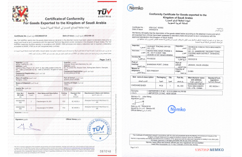 SASO Certificate